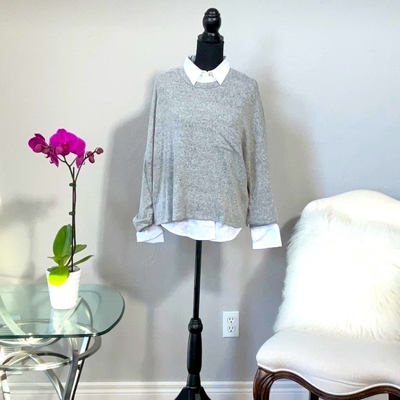 Lulus Long Sleeve Gray Sweater Top - Picture 2 of 10